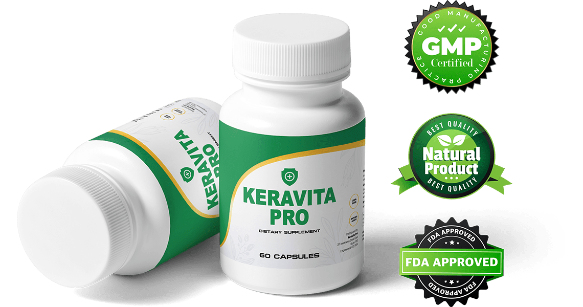 Keravita Pro bottles with badges
